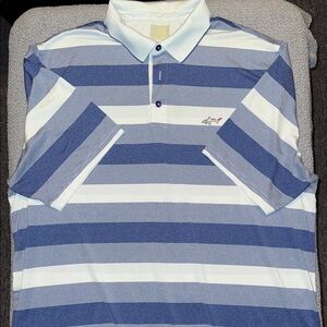 Greg Norman Collection Blue and White Striped Polo